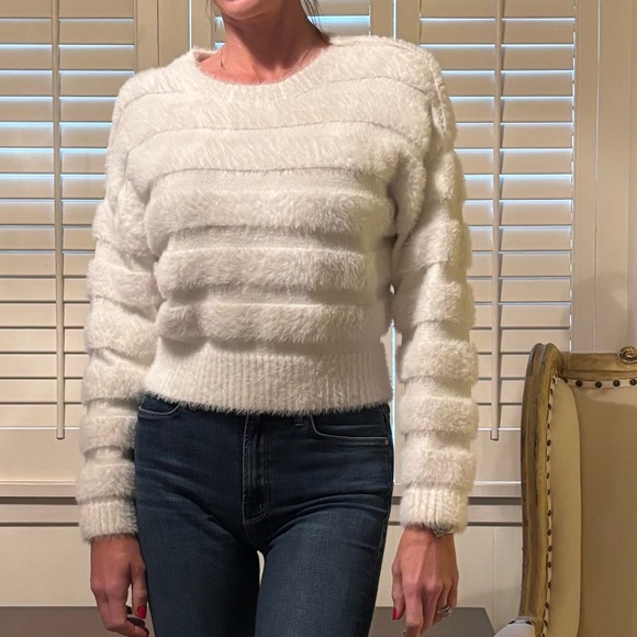 Milly fuzzy stripes snow bunny sweater - Picture 3 of 15